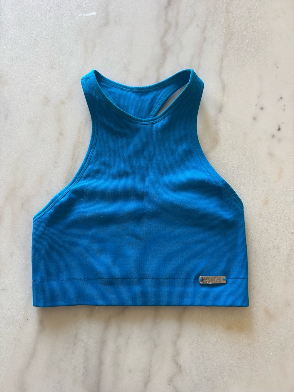 Bombshell Sportswear Blue Racerback Sports Bra